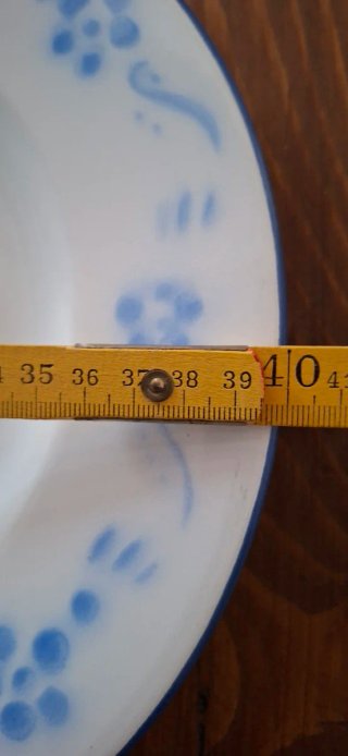 Gran bandeja de peltre / porcelana esmaltada 40x31