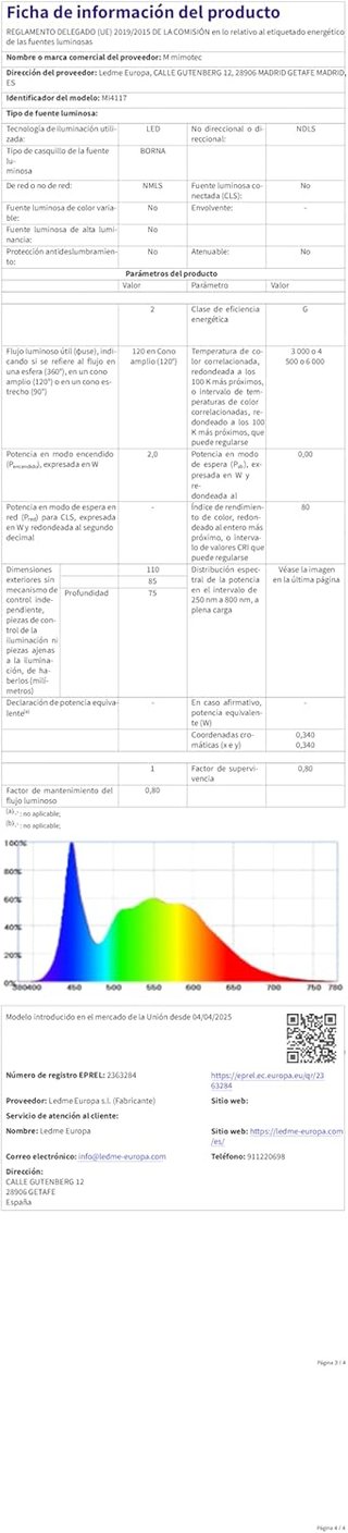 Lámpara LED Mimotec Negra NUEVA