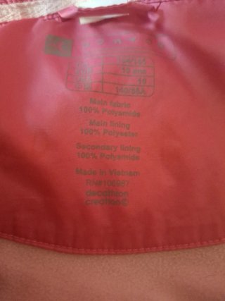 Chubasquero rosa niña 9-10 años