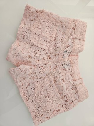 Pantaloncini Antica Sartoria bimba pizzo rosa