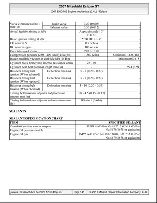 Manual Taller Mitsubishi Eclipse 2.4 2007