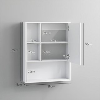 Armadietto Bagno con Specchio, Ripiani e Scaffale