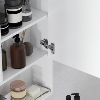 Armadietto Bagno con Specchio, Ripiani e Scaffale