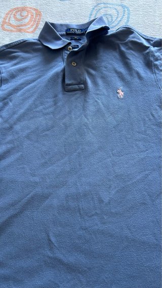 Polo Azul Celeste Slim Fit - Talla S Hombre