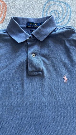 Polo Azul Celeste Slim Fit - Talla S Hombre