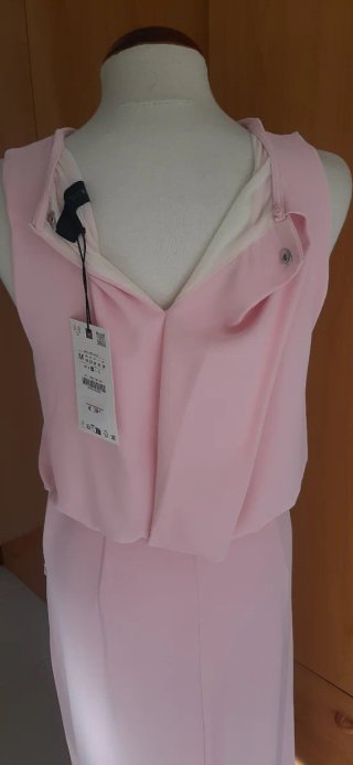 Vestido Zara rosa drapeado