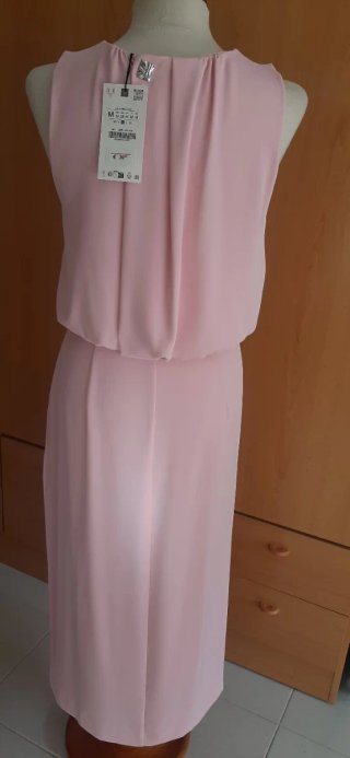 Vestido Zara rosa drapeado