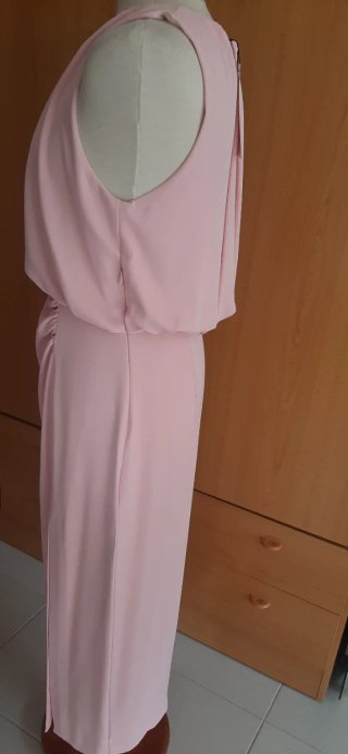 Vestido Zara rosa drapeado