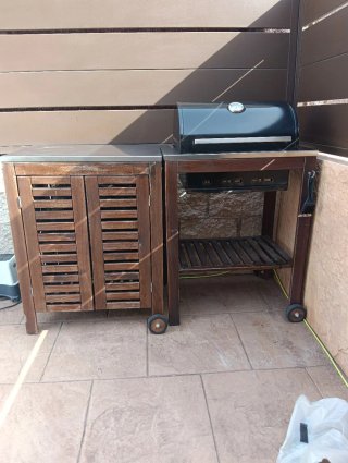 Barbacoa carbón y carrito Ikea ÄPPLARÖ