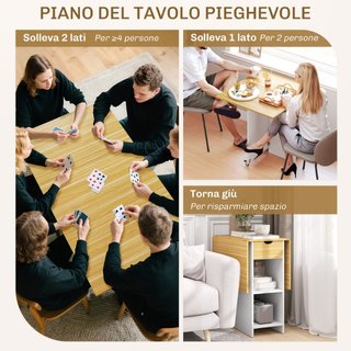 Tavolo da Pranzo Pieghevole per 2-4 Persone con 2