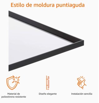 Espejo Rectangular Negro 60x91cm