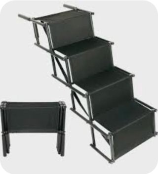 Escalera plegable para perros negra