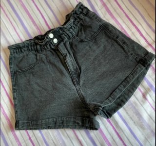 Pantalones cortos vaqueros negros para mujer