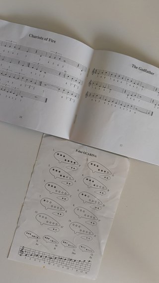 Ocarina noruega con libro de partituras