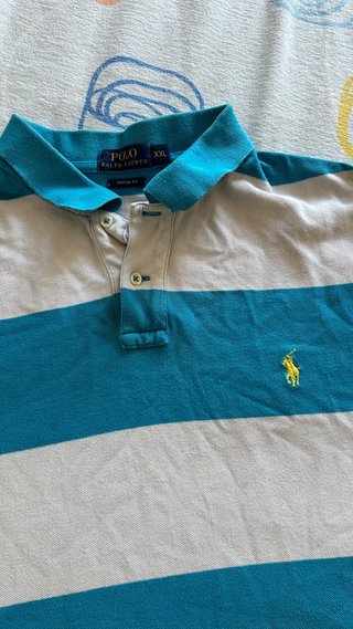 Polo Rayas Azul Turquesa у Gris size XXL