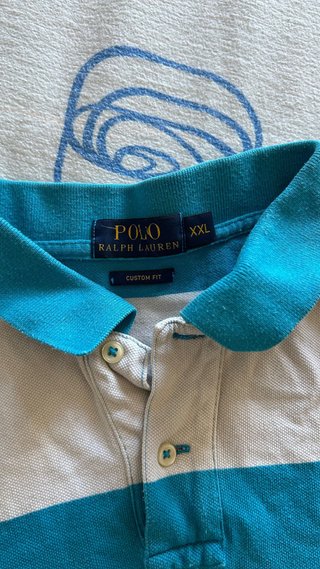 Polo Rayas Azul Turquesa у Gris size XXL