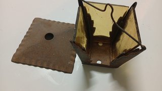 Portamacetas Hierro Forjado con Farol Vintage