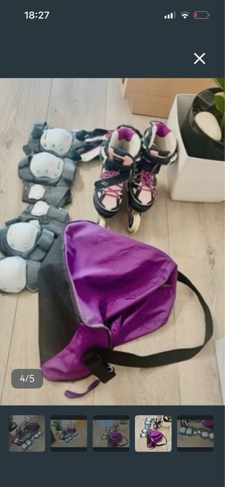 Patines en línea con bolsa y protecciones t36/38