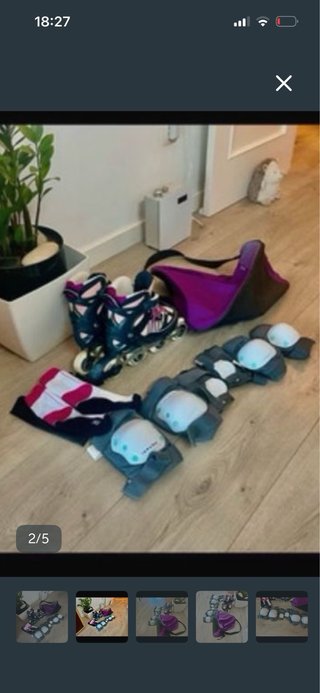 Patines en línea con bolsa y protecciones t36/38