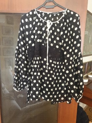 Camicetta Twin-Set pois bianca e nera a pois
