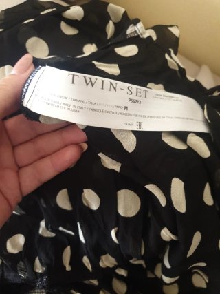 Camicetta Twin-Set pois bianca e nera a pois