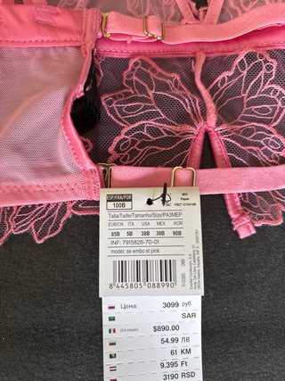Conjunto lencería Women’secret rosa encaje