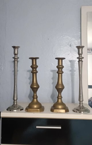 Candelabros Antiguos Set 4 Piezas