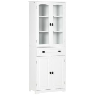 Credenza da Cucina Alta con 2 Armadietti e Cassett