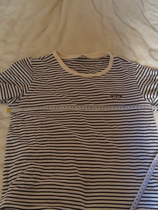 Camiseta rayas azul marino manga corta