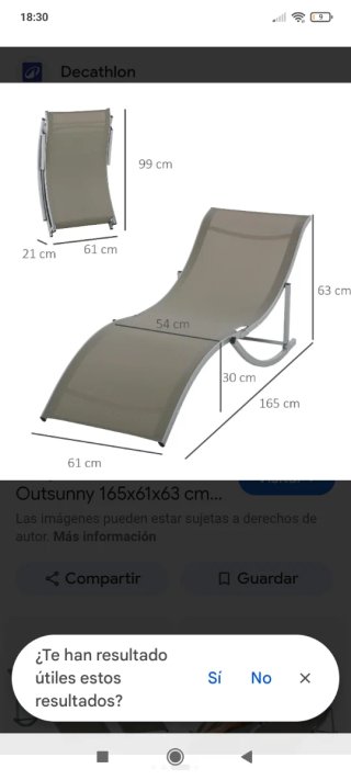 Tumbona plegable metal y tela