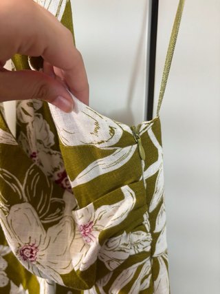 Vestido Zara Flores Verde y Blanco