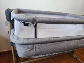Cuna colecho Kinderkraft NESTE AIR gris y madera