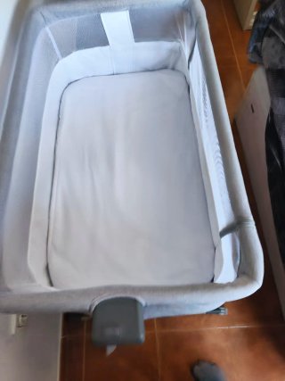 Cuna colecho Kinderkraft NESTE AIR gris y madera