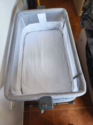 Cuna colecho Kinderkraft NESTE AIR gris y madera