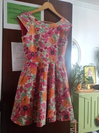 Vestido verano floral ZARA evento algodón