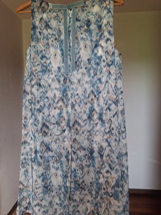 Vestido estampado azul y multicolor