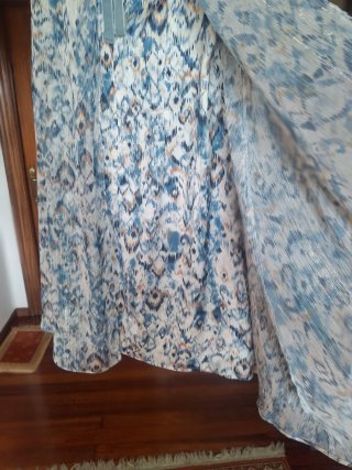 Vestido estampado azul y multicolor