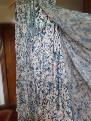 Vestido estampado azul y multicolor