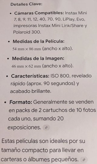 6 Paquetes Fujifilm Instax Mini 20
