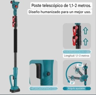 Motosierra Batería Recargable Pértiga Telescópica