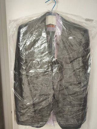 Traje completo hombre talla 54 gris y lila