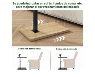 IBUYKE Mesa Auxiliar C Giratoria 360°