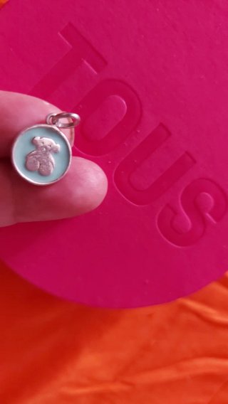 Colgante Tous Oso Plata y Esmalte Azul