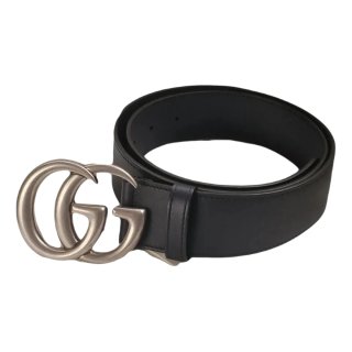 Cintura Gucci Nero Fibbia Argento GG