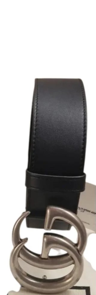 Cintura Gucci Nero Fibbia Argento GG