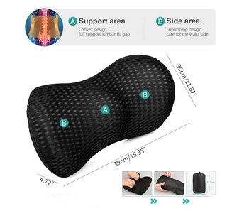 Cojín Lumbar Ergonómico Negro con funda