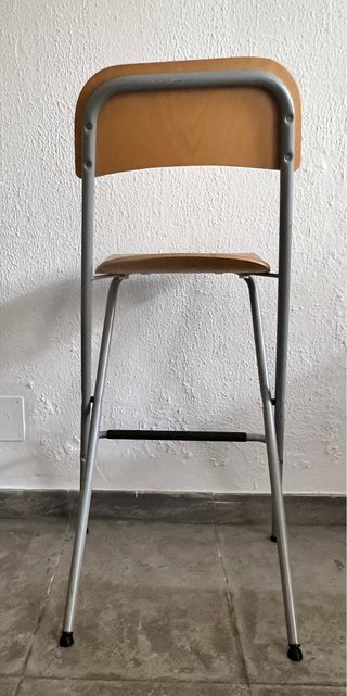 Taburete alto de madera plegable con respaldo Ikea