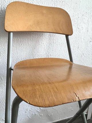 Taburete alto de madera plegable con respaldo Ikea