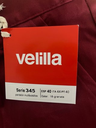 Pantalón de trabajo Velilla color granate talla 40