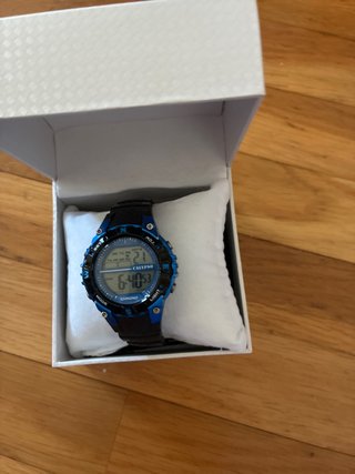 Reloj Calypso Digital Negro y Azul PERFECTO